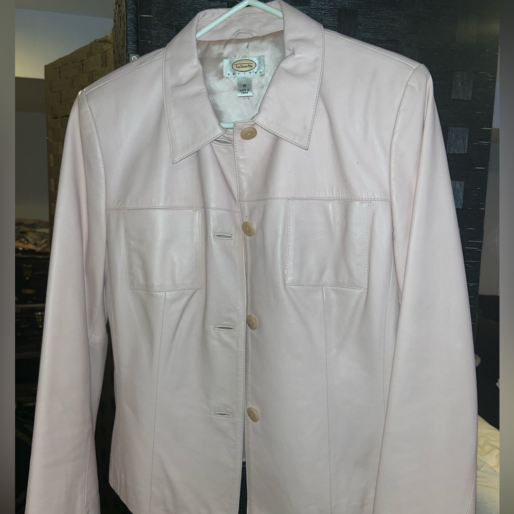 Women's Talbots light pink leather coat. Size 10